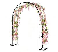 Arche De Jardin Arche De Mariage en Metal 120cm 140cm 160cm 180cm 200cm 240cm 280cm 300cm 350cm Large Arceau À Rosiers Pergola(Black,1.80m*2.20m*25cm)