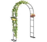 Outsunny Arche de Jardin avec 2 Bases, Arche Jardin pour Plantes Grimpantes Rosiers Vignes, Arche de Mariage pour Extérieur Jardin Cour, 145x39x237cm, Noir