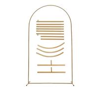 Arche de Jardin Arche dorée, Cadre for décoration de fête de Mariage, Supports de Toile de Fond, Support de Tube Rond arqué, kit de Ballons, arrière-Plan d'affichage(7.2ft(220cm))