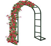 Arche de jardin avec base - Arche de rose en métal pour plantes grimpantes, treillis de mariage, cadre en acier résistant aux intempéries, assemblage facile pour extérieur et intérieur, vert - 140 x