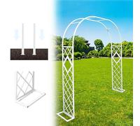 Arche de jardin avec cadre en acier pour plantes grimpantes, pergola, tonnelle en métal, large 1,4 m, 2,0 m, 2,2 m, 2,6 m, 3 m, 3,4 m, décoration extérieure, arche de mariage (blanc 2,2 x 2,3 m/7,2 x