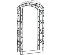 Arche de jardin avec ornement en métal , Noir Noir G