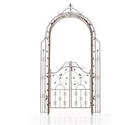 CLP Arche jardin portillon Grenada – Fer forgé 235×100 cm pour plantes grimpantes Marron antique