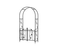 Outsunny Arche de jardin Arceau à rosiers avec double porte acier thermolaqué 107×45×217 cm Noir