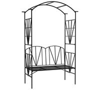 Arche De Jardin Banc 2 Places Métal Thermolaqué Noir Noir