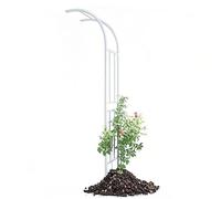 Arche de jardin blanche, cadre en métal pour plantes grimpantes, roses et légumes, support mural pour plantes d'extérieur, 125 x 267 x 60 cm, parfait pour fleurs et fruits