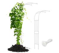 Arche de jardin blanche demi latérale pour plantes grimpantes - Treillis en métal pour vignes et roses - Arche décorative d'extérieur réglable largeur 60300 cm hauteur 240 cm