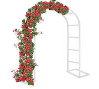 Arche de jardin blanche en métal avec base treillis de mariage pour plantes grimpantes, cadre en acier résistant aux intempéries, assemblage facile extérieur et intérieur, tonnelle de jardin (taille