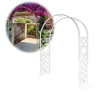 Arche de jardin blanche pour mariages, plantes grimpantes et vignes, treillage extérieur, 2,5 x 2,5 x 4,9 m. Décoration parfaite pour fête de mariage et pergola pour événements