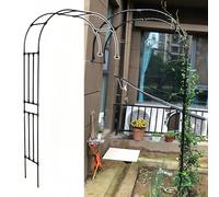 Arche de jardin de 240 cm pour plantes grimpantes, treillis en métal, demi-arche, pergola, tonnelle décorative pour jardin, noir (280 x 240 cm)