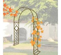 Arche de jardin de 240 cm pour rosiers grimpants, pergola en fer durable pour plantes, résistante aux intempéries, structure de jardin pour intérieur et extérieur (marron)