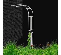 Arche de Jardin Demi-latérale en Métal, Arche Murale pour Rosiers et Plantes Grimpantes, Pergola Treillis Extérieur en Acier Stable, Résistante aux Intempéries, H240cm(Blanc,W200XH240cm)