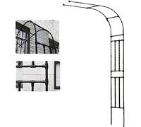 Arche de Jardin Demi-Mur for Plantes d'extérieur, Portail d'entrée, allées, Arche à rosiers à Monter soi-même(Black,240x260x40cm)