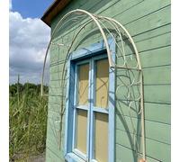 Arche de Jardin Demi-Ronde en Fer forgé for Plantes grimpantes, tonnelle décorative, Treillis for patios, fenêtres, porches, Arches murales for rosiers de Jardin(White,150 x 21 x 147cm)