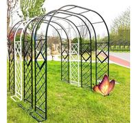 Arche de jardin d'extérieur, arche de rose en métal, treillis en fer robuste pour plantes grimpantes, vignes, lumières et fleurs (couleur : blanc, taille : L 10 x H 2,7 m)