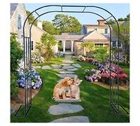 Arche de jardin en acier de 2,4 m pour plantes grimpantes, treillis de rose, décoration d'extérieur robuste pour pelouse et jardin, parfait pour les mariages et événements de jardin, 180 x 240 cm