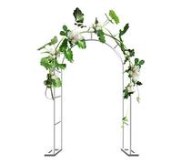 Arche de jardin en acier de 80 à 350 cm de large en métal pour mariage en plein air, support de plantes grimpantes, pergola, tonnelle de rose blanche (L240 x l 40 x H220 cm)