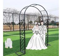 Arche De Jardin En Acier Galvanisé Épais 2.0cm Tube Carré 1,4-3,7m Large 2,3m Haut, 4 Couleurs, Toit Dôme/Plat, Montage Facile Solo, Support Plantes Grimpantes Extérieur(Black,4.6ftx7.5ftx1.32ft)