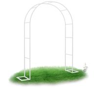 Arche de jardin en acier inoxydable de 2,2 m pour plantes grimpantes, arche de mariage durable et résistante aux intempéries pour intérieur/extérieur, blanc, 1,2 m x 2,2 m x 25 cm