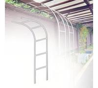 Arche de jardin en acier inoxydable - Demi-arbre treillis robuste pour plantes grimpantes et pergola d'extérieur pour pelouse et support de fleurs de jardin 180 x 240 cm