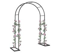 Arche de jardin en acier inoxydable pour plantes grimpantes - Noir - Rectangulaire - 180 x 220 cm - Pergola de mariage - Treillis métallique durable pour décoration de jardin