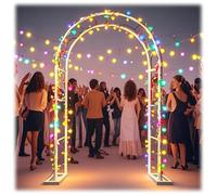 Arche de jardin en acier noir, blanc, vert, treillis pour plantes grimpantes, décoration de fête de mariage (blanc, blanc, blanc)