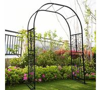 Arche de jardin en acier pour cérémonie d'escalade - 2,3 m de haut x 1,4/1,8/2,2/2,6/3/3,4 m de large - Noir - Parfait pour les événements en plein air