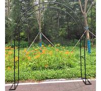 Arche de jardin en acier pour plantes grimpantes, assemblage facile, décoration de mariage en plein air, couleur noire, tailles 1,2 x 2,3 m à 3,5 x 2,3 m - Parfait pour cour et jardin