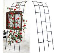 Arche de jardin en acier recouvert de plastique - Treillis demi-côté pour plantes grimpantes, décoration extérieure, amélioration du paysage de jardin et résistant aux intempéries