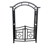 Arche de jardin en aluminium noir avec portail
