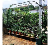 Arche de jardin en aluminium vert avec treillis en métal pour plantes grimpantes, vignes et légumes - Durable - 180 x 220 x 40 cm - Support pour plantes grimpantes - Parfait pour les concombres et les