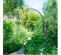 Arche de jardin en arc avec treillage noir en métal