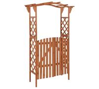 Arche de Jardin en Bois, Arche à Rosiers avec Treillis Pergola avec Portail 116x40x204 cm Bois de Sapin Massif