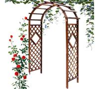 Arche de jardin en bois robuste - Treillis de mariage de 160 cm pour roses, grimpeurs et légumes - Support d'extérieur pour décoration d'arche en marron parfait pour l'aménagement paysager du jardin