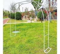 Arche de jardin en fer forgé - 120-350 cm de large - Treillis de mariage - Support pour plantes grimpantes - Blanc x 2,2 m