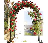 Arche de Jardin en Fer Noir pour Plantes Grimpantes Solide Treillis Résistant aux Intempéries pour Jardin Patio Décoration Mariage Fête,120×220×40cm