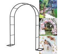 Arche de jardin en fer pour plantes grimpantes, 120-350 cm de large, arche de rose de mariage avec base, pergola robuste noire et verte pour clématites et vignes, largeur latérale de 40 cm
