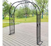 Arche de jardin en fer robuste, treillis métallique, arche en acier pour plantes grimpantes et fleurs, assez stable, 140 cm, 180 cm, 260 cm (couleur : noir, taille : 102 po (l) x 91 po H)