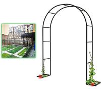 Arche de Jardin en Fer Robuste Treillis Noir Résistant aux Intempéries pour Plantes Grimpantes Fleurs pour Jardin Patio Décoration Mariage Fête,280×220×40cm