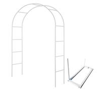 Arche de jardin en métal, 2,4 m en fer pour plantes grimpantes, treillis vert foncé pour mariages, fêtes et cérémonies, décoration extérieure durable, décoration de jardin, option de couleur blanche