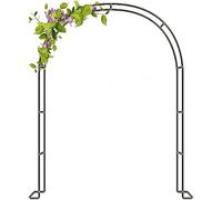 Arche de Jardin en métal, Arche de Fleurs, Arche de Portail, Treillis en Acier, grimpeur, Arche Romantique, tuteur en Acier, résistant aux intempéries,W240*H220cm