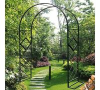 Arche de jardin en métal, arche de support de pergola rose, treillis en fer pour plantes grimpantes, décoration de patio (couleur : noir, taille : L 6 x H 2,3 m)