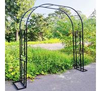 Arche De Jardin En Métal Arche Rosier De Robuste Pour Plante Grimpante Largeur 140-340cm Hauteur 230cm Large Arceau À Rosier Robuste Pour Grimper, Vignes Et Plantes, Mariage, Décoration De Fête(Black,