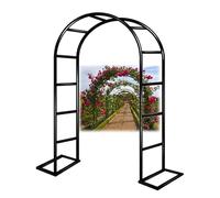 Arche de jardin en métal avec base, 240 x 250 cm, supporte les plantes grimpantes, décoration de mariage, pergola, treillis pour terrasse, arche de roses, structure extérieure (noir)