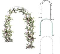 Arche de jardin en métal avec motif de roses, décoration de cérémonie de mariage et support for plantes, grande tonnelle for plantes grimpantes, support de treillis de jardin extérieur(Green,350x220x4