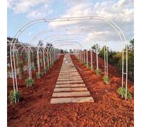 Arche de jardin en métal blanc avec treillis pour plantes grimpantes, cadre de support de rose décoratif avec base, idéal pour les mariages et événements (400 x 220 cm)