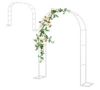 Arche de jardin en métal blanc avec treillis résistant aux intempéries pour arche de mariage, toile de fond pour extérieur, décoration pour événements, dimensions : 1,4 m x 2,3 m x 25 cm