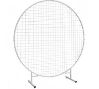 Arche de jardin en métal blanc - Support de ballons rond de 1,2 m pour décoration de fête d'anniversaire, présentoir floral, décoration d'événement en plein air (1,5 m x 1,5 m)