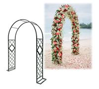 Arche de jardin en métal - Cadre en acier pour plantes grimpantes et roses - Support extérieur pour jardin, pelouse, terrasse, cour, décoration de mariage (blanc, 370 x 230 cm)