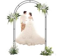 Arche de jardin en métal de 1,4 m de large, résistante aux intempéries, cadre d'arche de mariage, cadre d'arche de jardin robuste, support de décoration blanc, idéal pour les mariages en plein air et